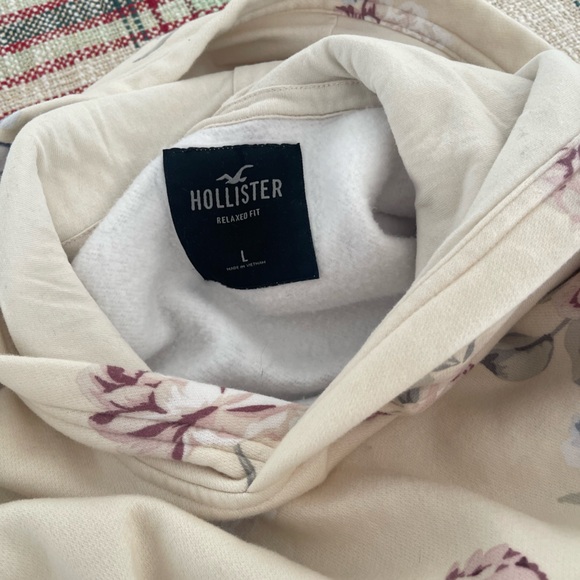 Hollister hoodie sweatshirt floral cream - Picture 6 of 12